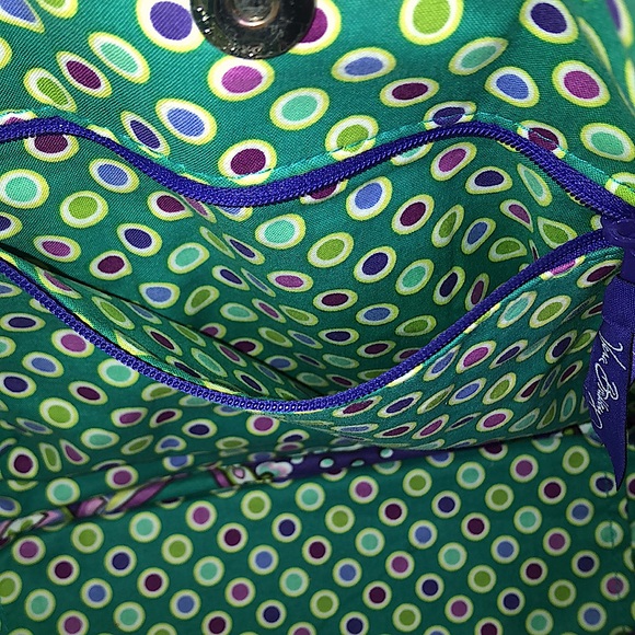 VERA BRADLEY Purple Turquoise Quilted Paisley Shoulder Bag Crossbody Adj. Strap - Picture 16 of 16